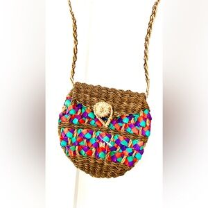 Multicolor Woven Crossbody Bag